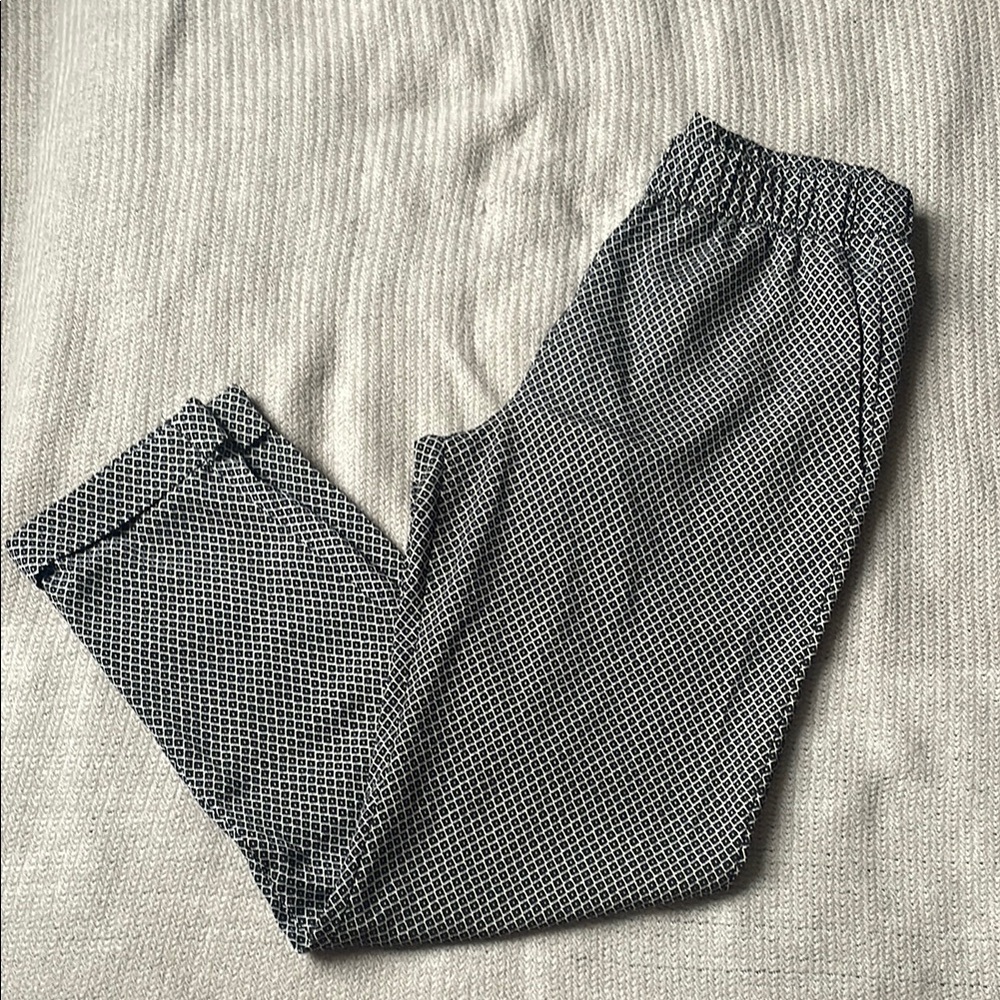 Chic Geometric Black and White Pants